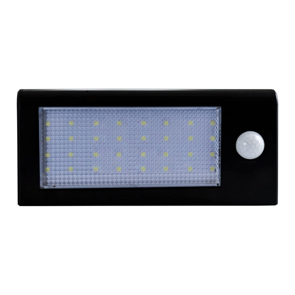 Solarna lampa zewnętrzna BOX 307637 Polux elewacyjna LED 5,5W 6400K z czujnikiem IP44 czarna