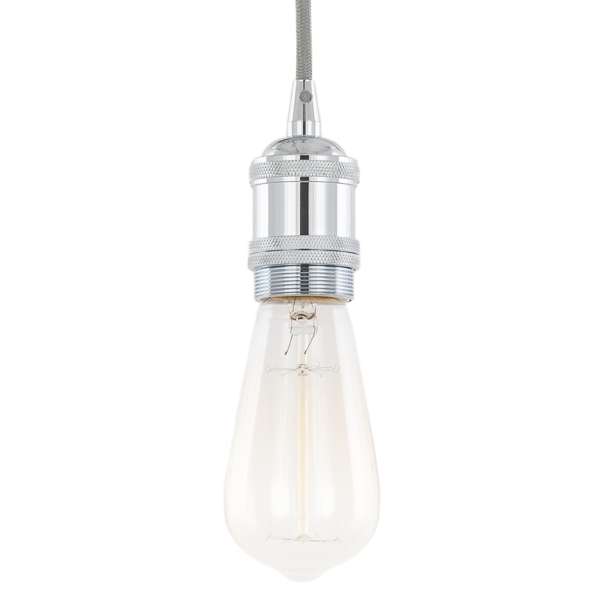 Industrialna LAMPA wisząca CLASSO DS-M-034 CHROME Italux metalowa OPRAWKA kabel ZWIS przewód loft chrom