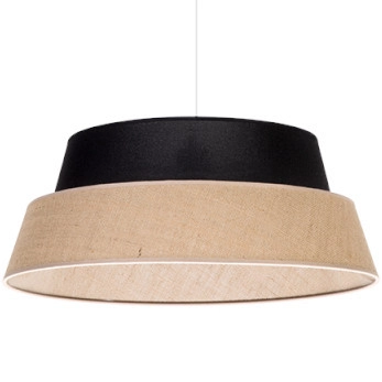Wisząca lampa loft PRETO JUTE 150150104 abażurowa okrągły beżowy czarny