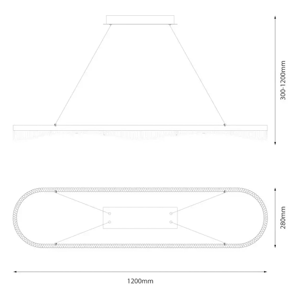 Ringowa lampa wisząca Preciosa ML1868 LED 45W 4000K obręcz do salonu złoty