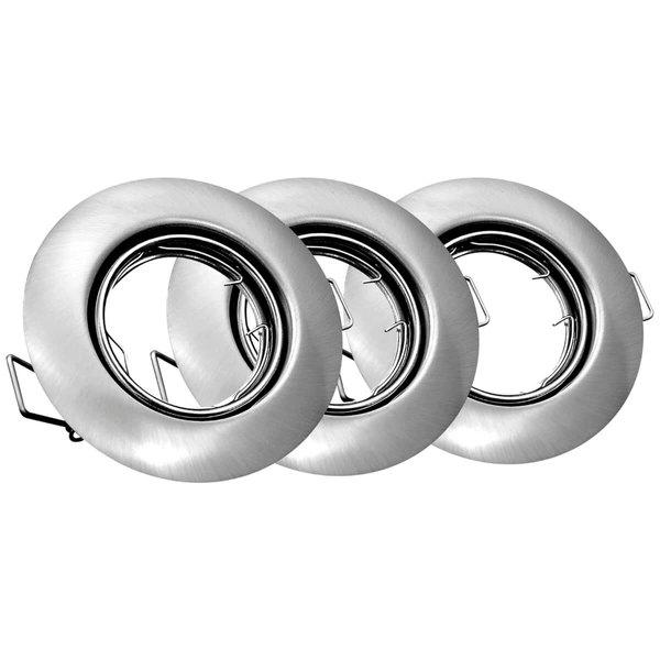 Zestaw 3 lamp podtynkowych Olin oczka z żarówkami nikiel