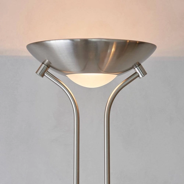 Podwójna lampa podłogowa z regulacją Rome ROME-SC chrom biały