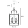 Retro LAMPA wisząca NEW YORK P04550CH Cosmolight industrialny zwis szklany chrom