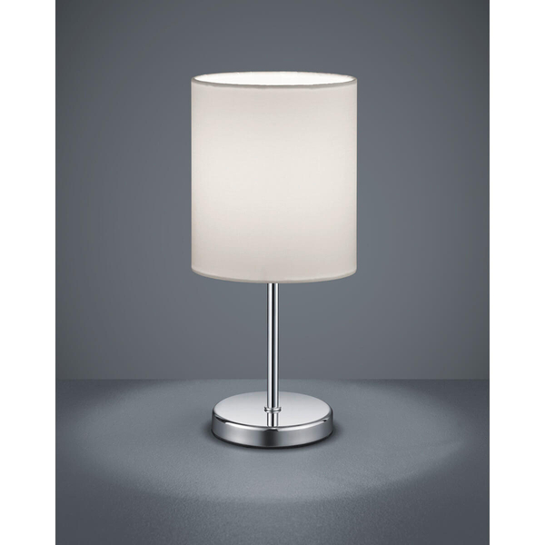 Stojąca lampa stołowa Jerry R50491001 do salonu srebrna biała