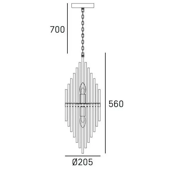 Kryształowa LAMPA wisząca REYKJAVIK P02080CP Cosmolight glamour zwis do jadalni szampański