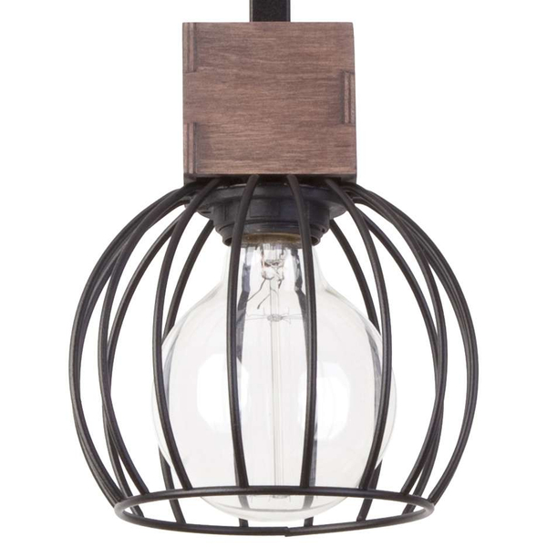 Plafon LAMPA sufitowa MILAN 31569 Sigma industrialna OPRAWA metalowa klatka druciana drewno brązowa