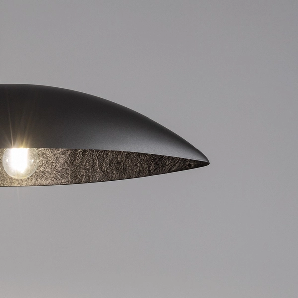 Nowoczesna lampa wisząca Gondola L 40642 Sigma do salonu czarna srebrna