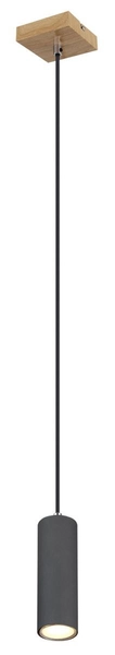 Lampa wisząca Robby 57911HG do sypialni drewno grafitowa