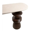 Drewniana komoda RONDA MM001501100402 brązowo beżowa do salonu 130cm