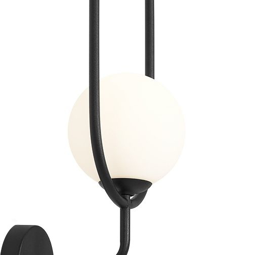 Czarny kinkiet Riva 1086C1 Aldex lampa ścienna kula balls na przedpokój