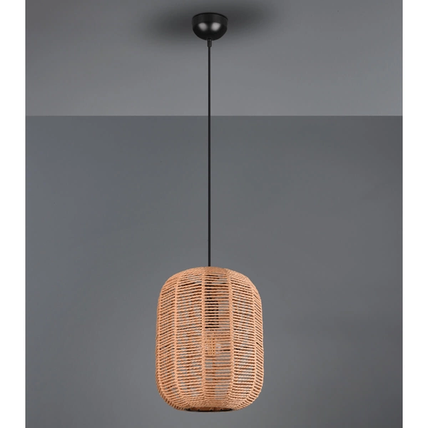 Lampa wisząca do jadalni RUNA 303090132 Trio pleciona czarny brązowy