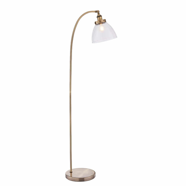 Salonowa lampa podłogowa Hansen 77860 Endon mosiądz przezroczysta
