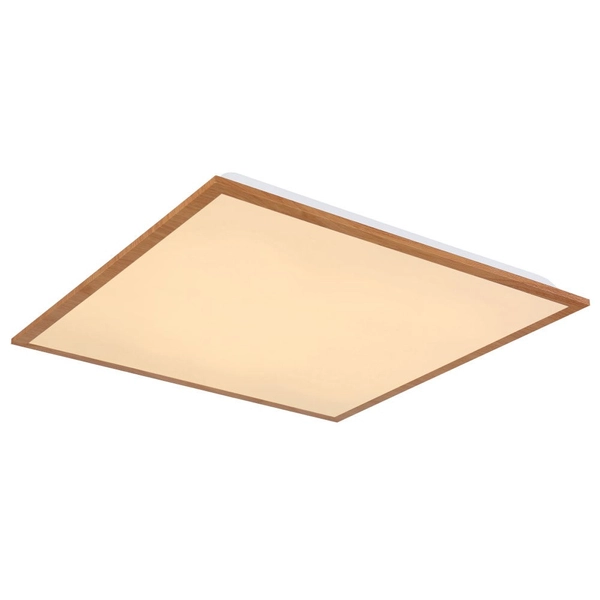 Kwadratowa LAMPA sufitowa DORO 416080D2W Globo metalowy plafon LED 24W 3000K do holu drewno