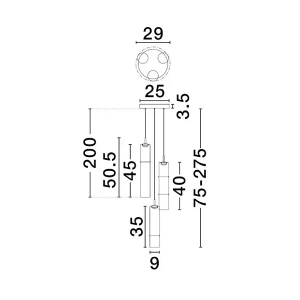 Nowoczesna potrójna lampa sufitowa SARTANO LE45163 LED 9W 3000K mokka