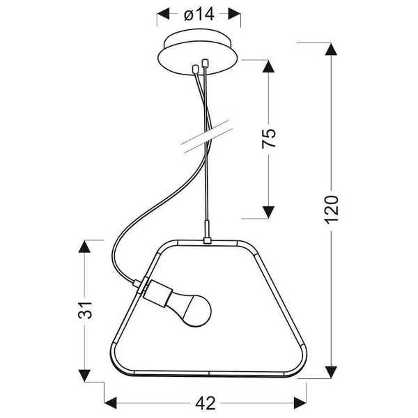 Geometryczna LAMPA wisząca A0023-320 Candellux metalowa OPRAWA zwis LED 12W 4000K trapez chrom