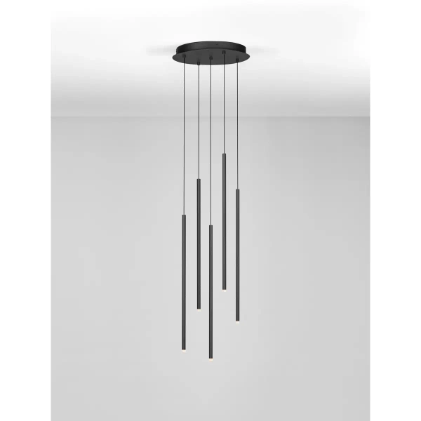 Wisząca lampa sople NOVENCIO LE45463 LED 15W 3000K metalowe czarne