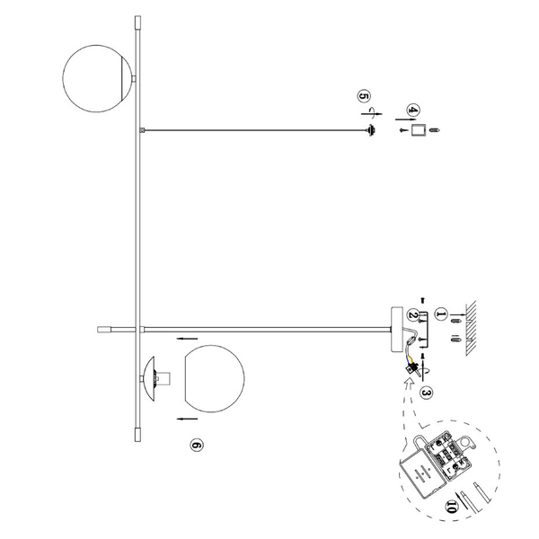 LAMPA wisząca NOSTALGIA MOD048PL-02G Maytoni szklana OPRAWA modernistyczny plafon kule balls białe czarne