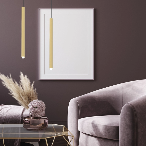 Podłużny lampa wisząca Monza MLP8839 Milagro tuba nad wyspę złota