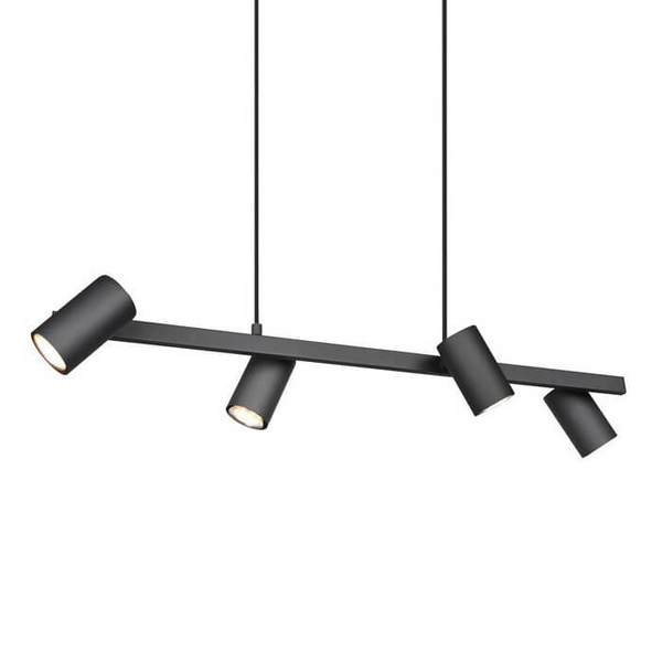 Wisząca lampa loftowa VANTOS DL432302400 Trio regulowana tubki czarny