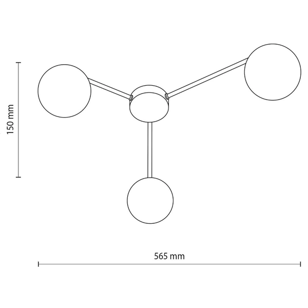 Sufitowa lampa do sypialni Elton 10261 bańki balls czarna biała