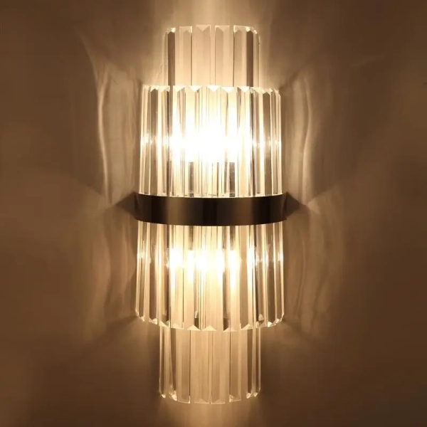 Glamour ścienna lampa Como CGCOMO55 kryształowy do sypialni złoty