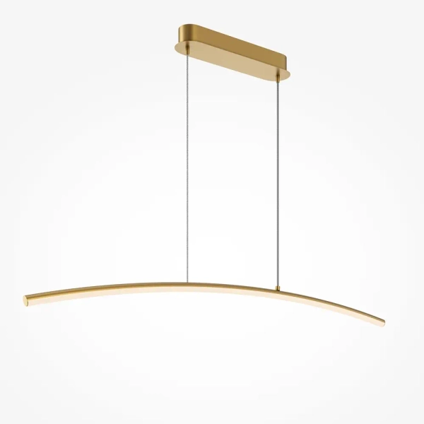 Zagięta wisająca lampa liniowa Curve MOD243PL-L18BSK mosiądz