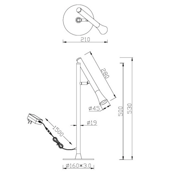 Stołowa lampka nocna FIATO 552010165 LED 3W 2300-4000K miedziana czarny