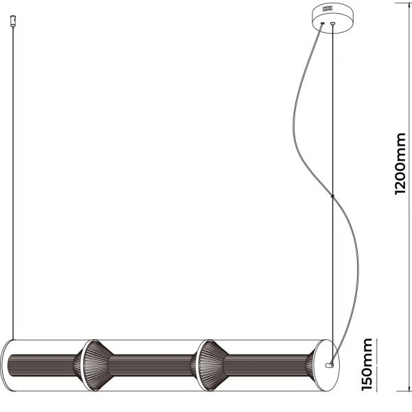 Podłużna wisząca lampa Aeris LP-2137/3L TR LED 40W CCT przezroczysta