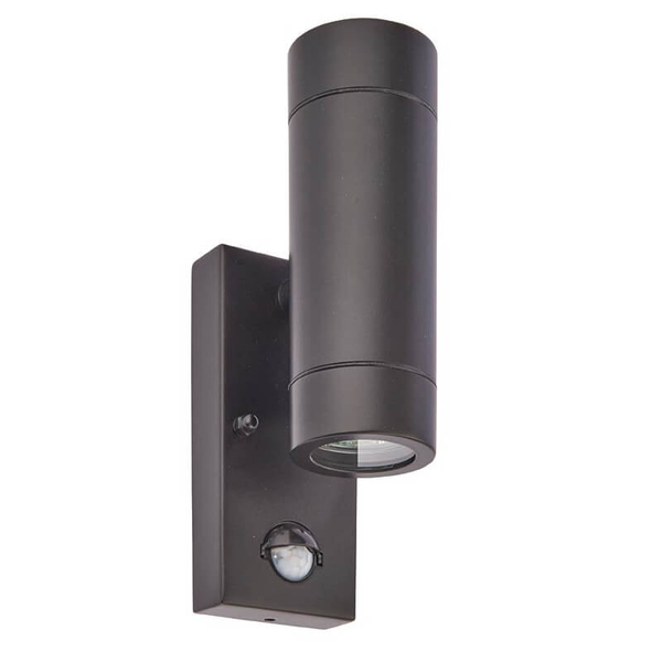 Metalowa lampa ścienna Palin PIR 75433 z czujnikiem ruchu IP44 czarna