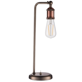 Stołowa lampka retro Hal 76339 z włącznikiem miedziany cyna