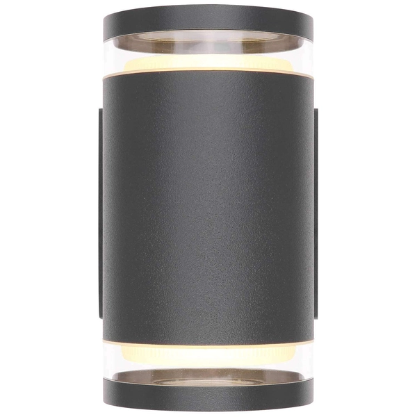 Elewacyjna LAMPA ścienna ALCALA 32063-2A Globo metalowa OPRAWA zewnętrzna KINKIET outdoor tuba IP44 antracyt przezroczysta