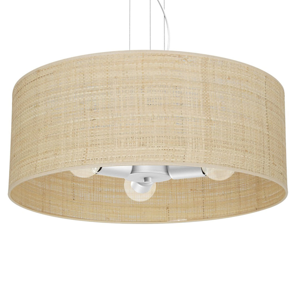 Wisząca lampa salonowa Marshall nad stół ratan biała