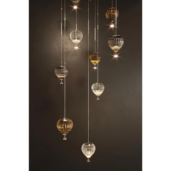 Lampa zwieszana łezka Palloncini P0527 LED 11W 3000K biały przezroczysty