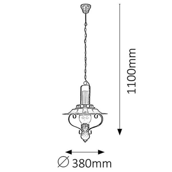 Lampa wisząca ENNA 7870 Rabalux naftowa na łańcuchu miedziana czarna