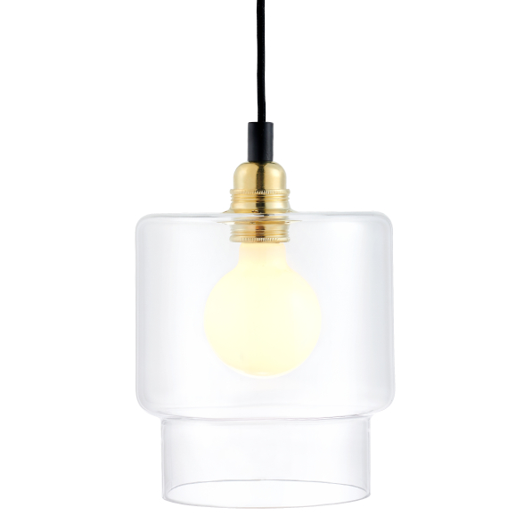 Loftowa LAMPA wisząca LONGIS 10874105 Kaspa szklana OPRAWA skandynawski ZWIS okrągły złoty przezroczysty czarny