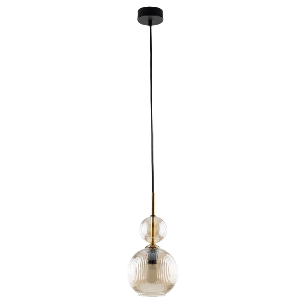 Glamour zwisająca lampa Sophia Cognac 11040 ryflowana brązowy