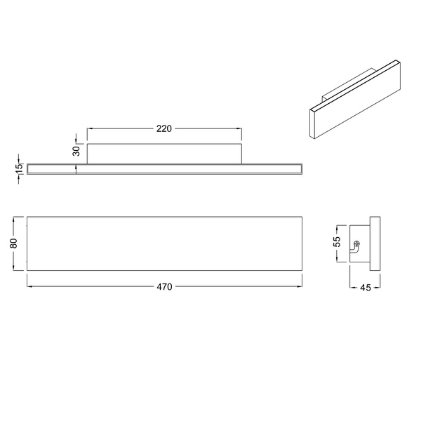 Nowoczesna lampa ścienna Concha 225174742 LED 18W 3000K grafitowa
