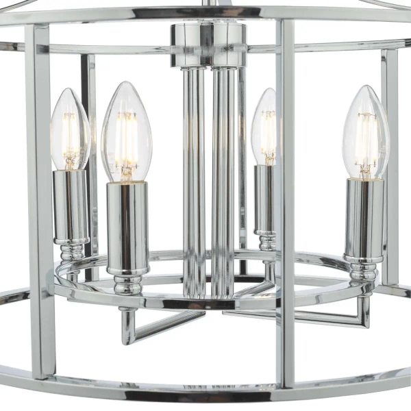 Łańcuchowa wisząca lampa Mya MYK0450 do kuchni świecznikowa chrom