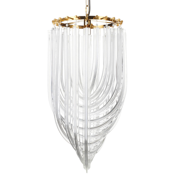 Żyrandol kryształowy Wave DP0339-400 gold Step na łańcuchu glamour złoty