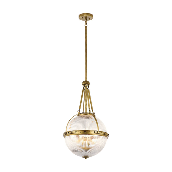 Kulista lampa wisząca Aster KL-ASTER-P-NBR Kichler nad stół szkło mosiądz