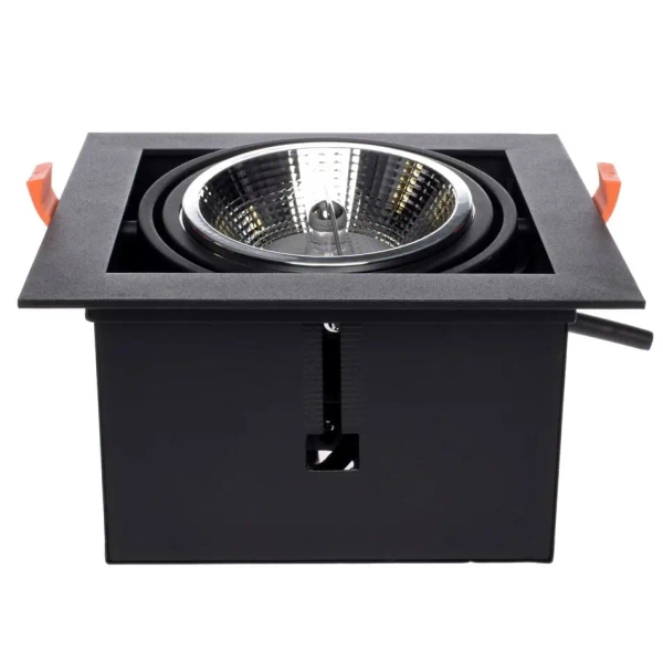 Wpuszczana lampa sufitowa Plaza ML4740 metalowa do salonu czarna