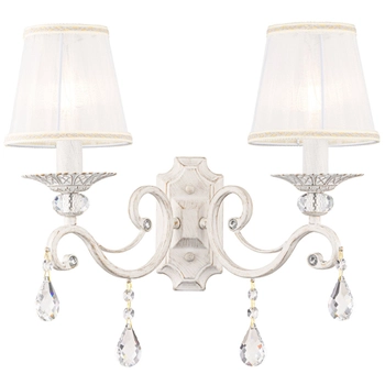 lampa ścienna Grace ARM247-02-G podwójny glamour biały