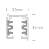 Metalowy szynoprzewód 3-faz MYL.00098 1m 230V czarny