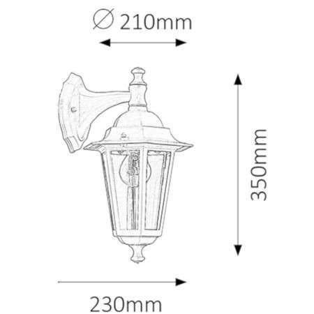 Zewnętrzna LAMPA ścienna VELENCE 8232 Rabalux IP43 kinkiet OPRAWA elewacyjna VINTAGE outdoor złoto antyczne