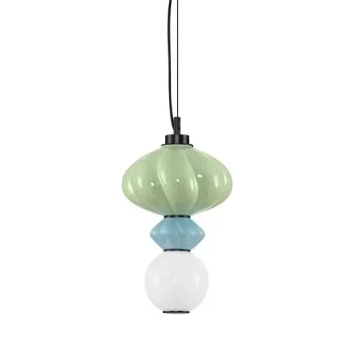 Szklana lampa wisząca CASURNO LE45220 LED 8W 3000K zielona niebieska