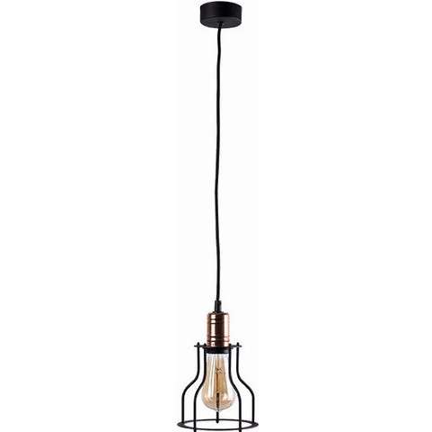 Wisząca LAMPA industrialna WORKSHOP 6336 Nowodvorski drut OPRAWA pręt ZWIS miedź czarny