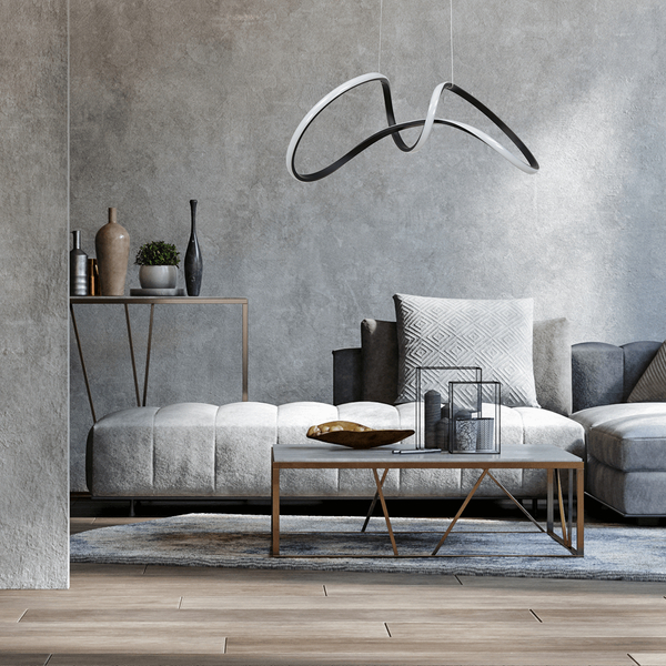 Wisząca lampa designerska Tesoro LED 48W 4000K czarna do jadalni