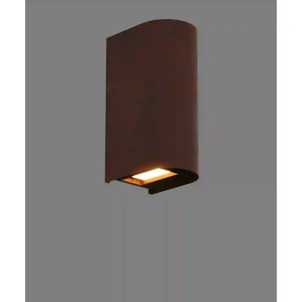Lampa na elewację góra-dół BADIA brązowa W0470 2xLED 12W 3000K IP65 ogrodowa