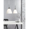 Szklana lampa do salonu Read 73163010 nad wyspę chrom biała