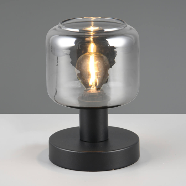Lampka nocna do sypialni MATARO 564100132 Trio bańka czarny chrom